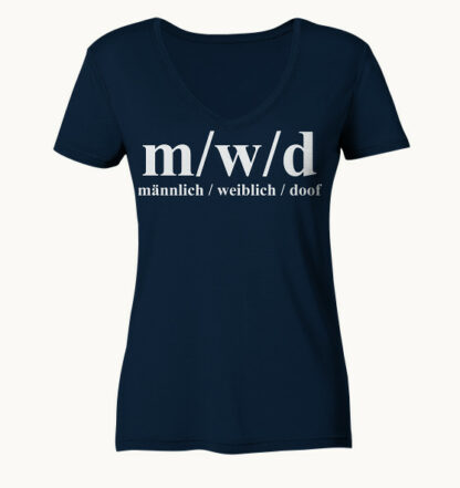 m/w/d - männlich, weiblich, doof - Ladies V-Neck T-Shirt – Bild 2